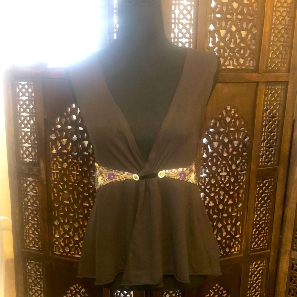 Free People cropped empire waist top